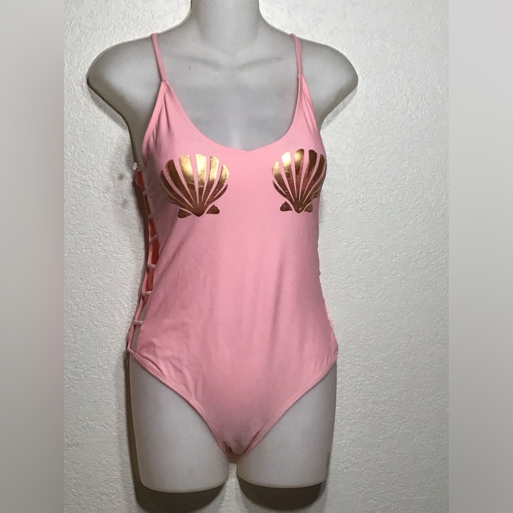 TAHITÍ SWIM ONE- PIECE Bathing Suit Women’s Pink Sz M In T Open At The Sides